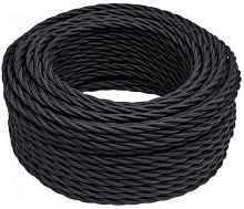 Ретро провод витой Bironi 3х2,5мм черный матовый (50м) картинка 